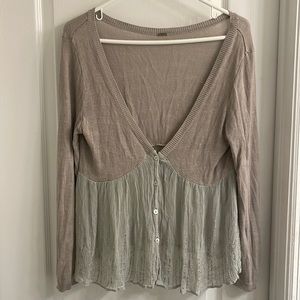 CHAN LUU LONG SWEATER CARDIGAN DUSTER WITH SEQUINS THROUGHOUT